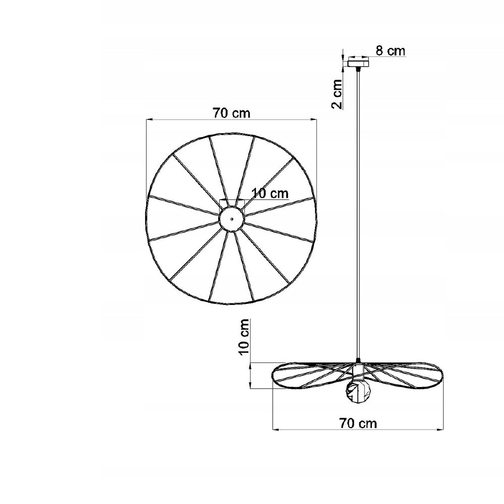 Hanglamp Eskola Thoro Zwart LxBxH 72x72x15 Metaal Nnb