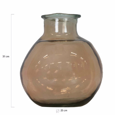 Pot en vaas Gerecycled glas 25x31 cm Dijk Natural Collections Bruin Gerecycled glas Nnb