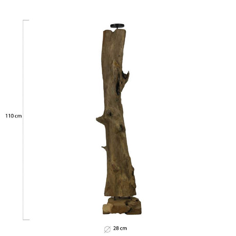 Kaarsenhouder Teak hout 28x110 cm Dijk Natural Collections Natuurlijk Hout Nnb