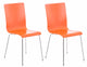 Bezoekersstoel Pepe Set 2 CLP Oranje Hout Nnb