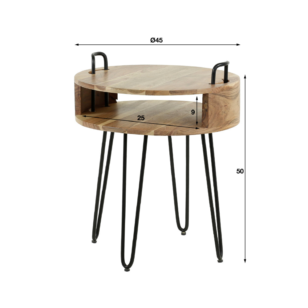 Nachtkastje Sonny chiQago Massief acacia naturel LxBxH 50x50x20 Acaciahout Nnb