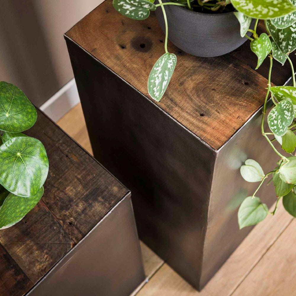 Bloemenzuil Jacob chiQago Robuust hardhout LxBxH 74x33x33 Hardhout Nnb