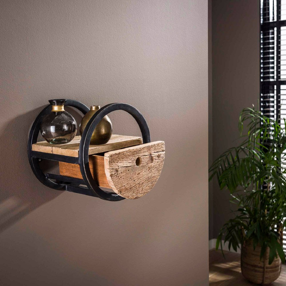 Wandplank Lucius chiQago Robuust hardhout LxBxH 32x32x27 Hardhout Nnb