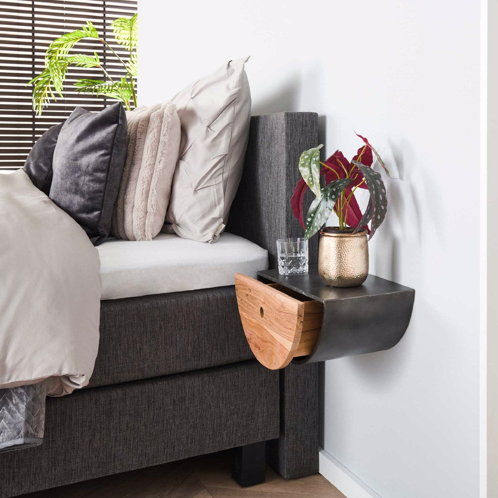 Nachtkastje Enzo chiQago Massief acacia naturel LxBxH 43x43x30 Acaciahout Nnb