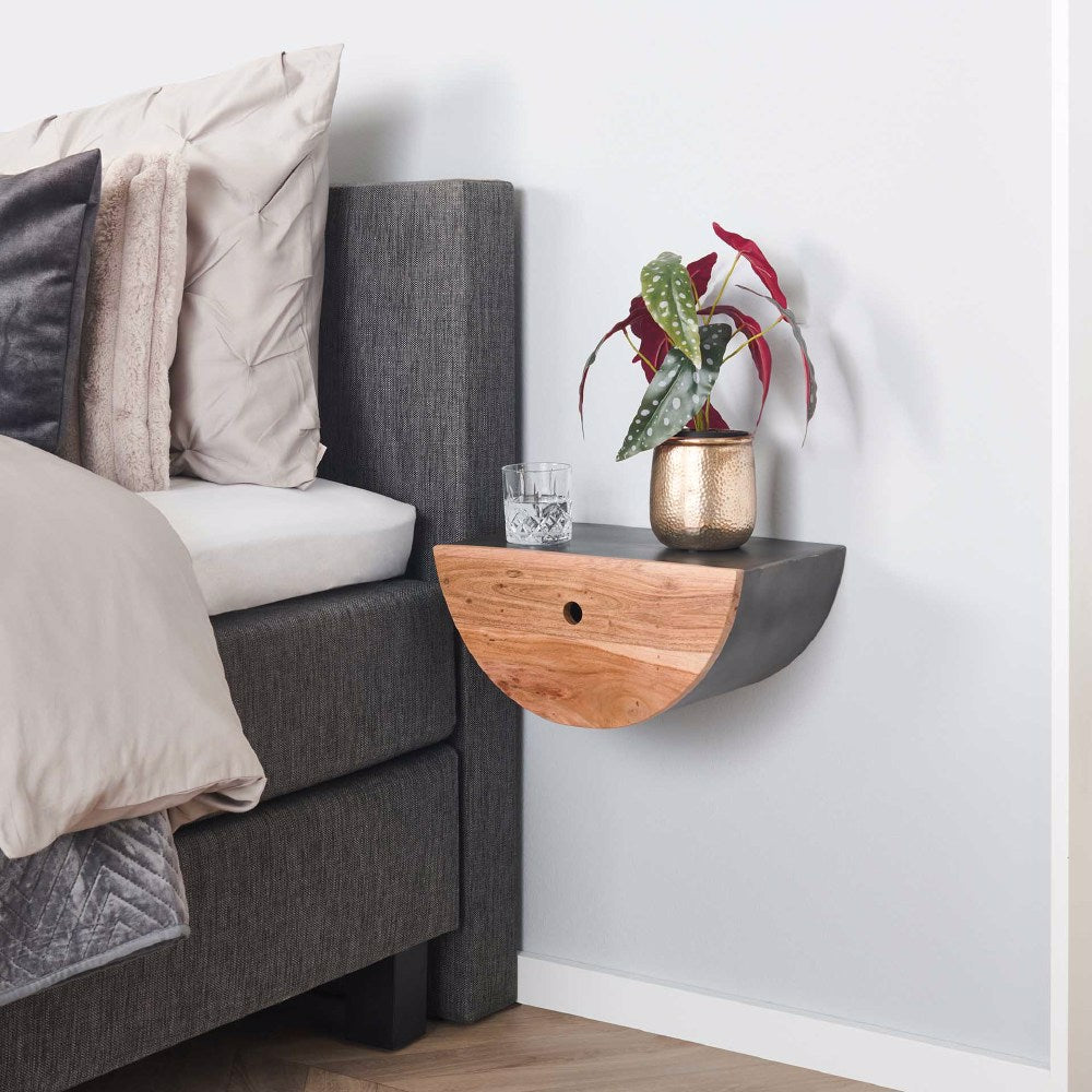 Nachtkastje Enzo chiQago Massief acacia naturel LxBxH 43x43x30 Acaciahout Nnb