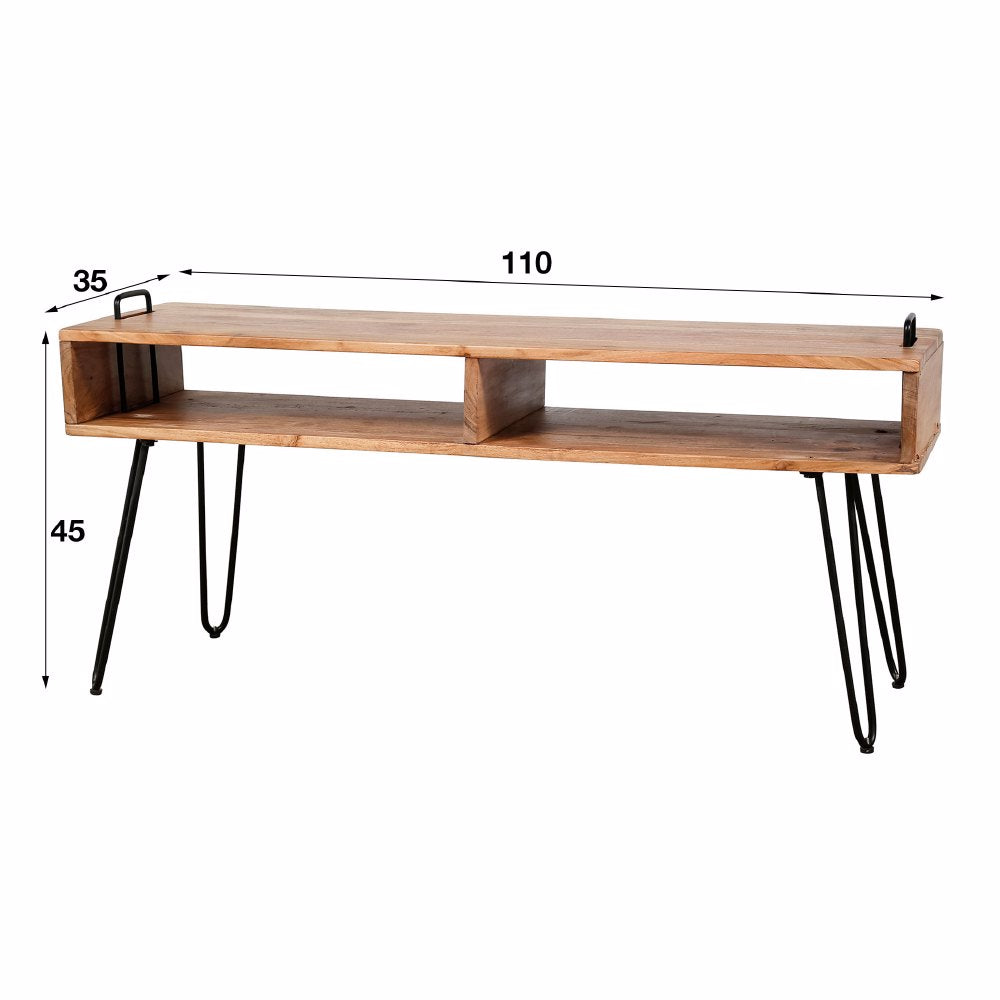 TV Meubel Abner chiQago Massief acacia naturel LxBxH 115x41x20 Acaciahout Nnb