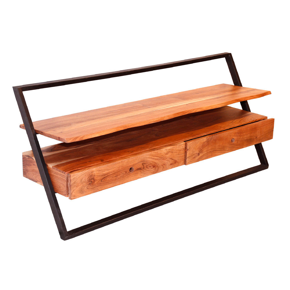 TV Meubel Elba chiQago Massief acacia naturel LxBxH 147x74x22 Acaciahout Nnb