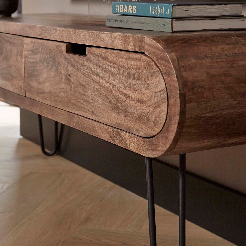 TV Meubel Greco chiQago Massief mango zandkleur LxBxH 141x41x27 Mangohout Nnb