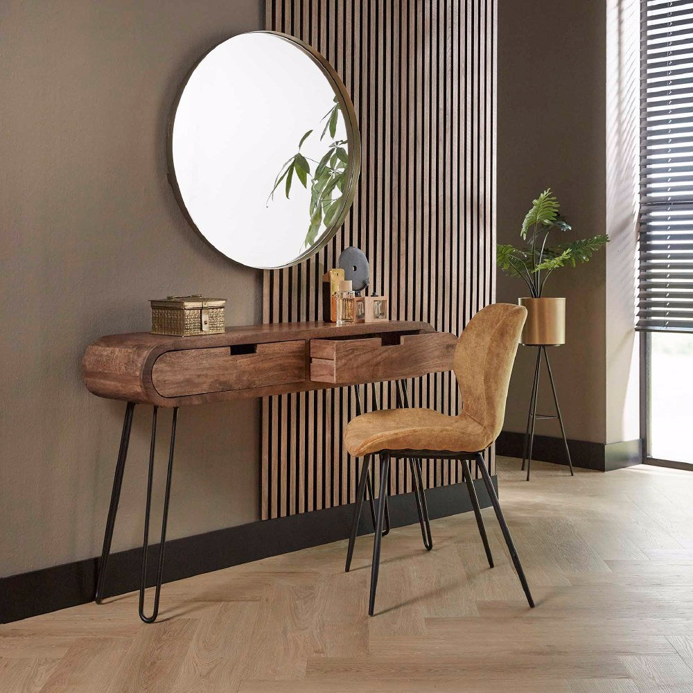 Kaptafel Greco chiQago Massief mango zandkleur LxBxH 124x35x28 Mangohout Nnb