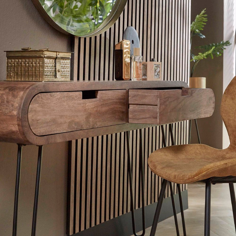 Kaptafel Greco chiQago Massief mango zandkleur LxBxH 124x35x28 Mangohout Nnb