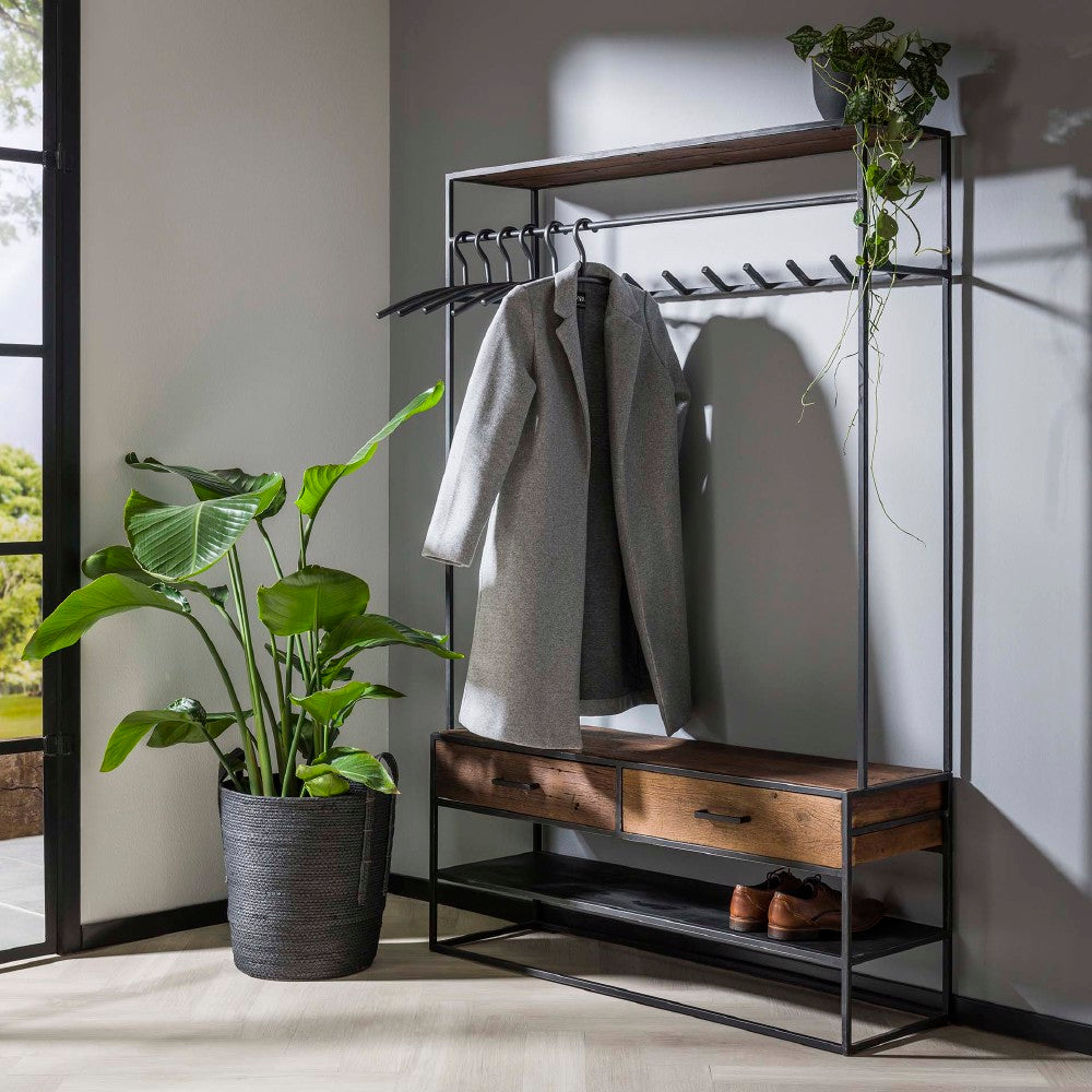 Kapstok Alvin chiQago Robuust hardhout LxBxH 126x86x40 Hardhout Nnb