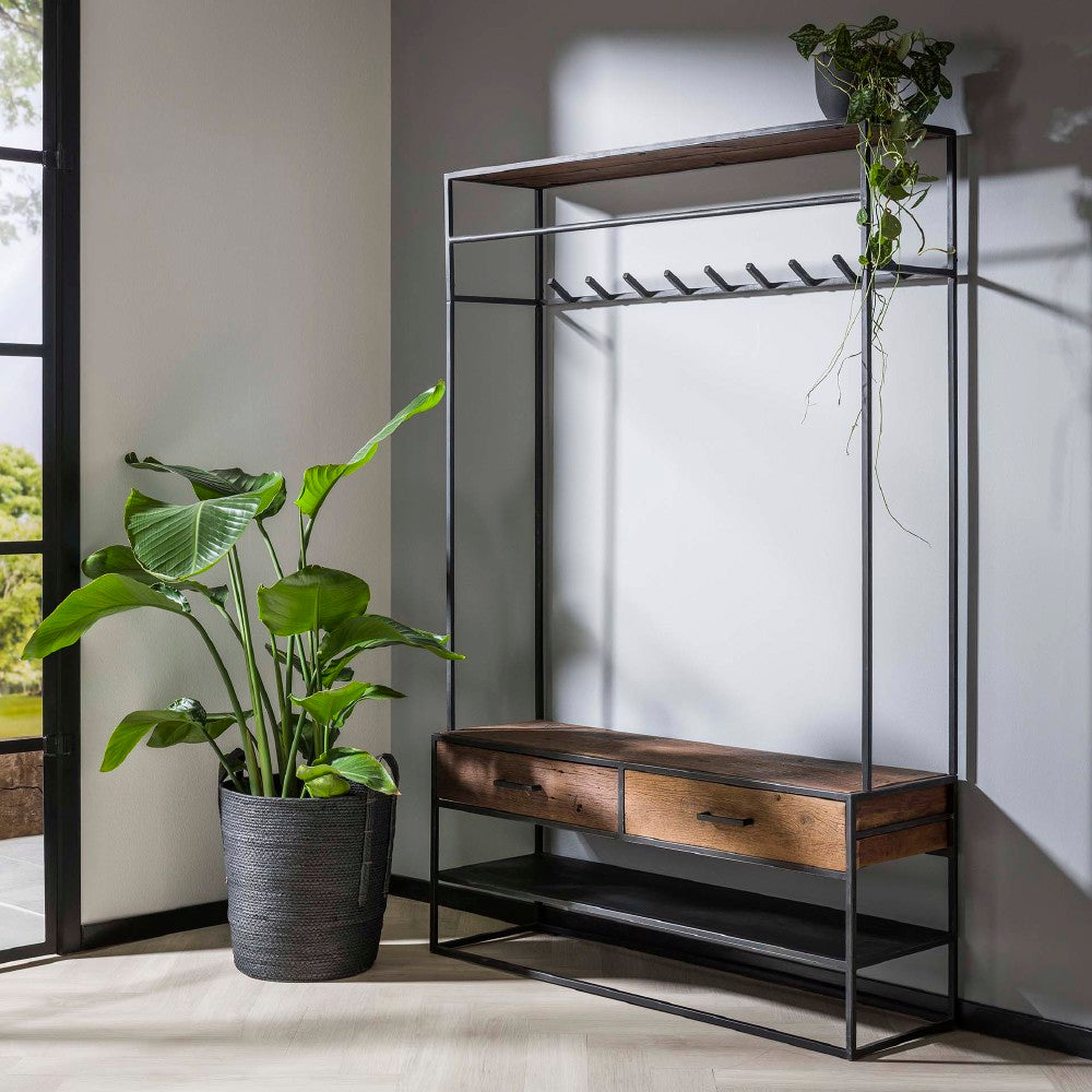 Kapstok Alvin chiQago Robuust hardhout LxBxH 126x86x40 Hardhout Nnb