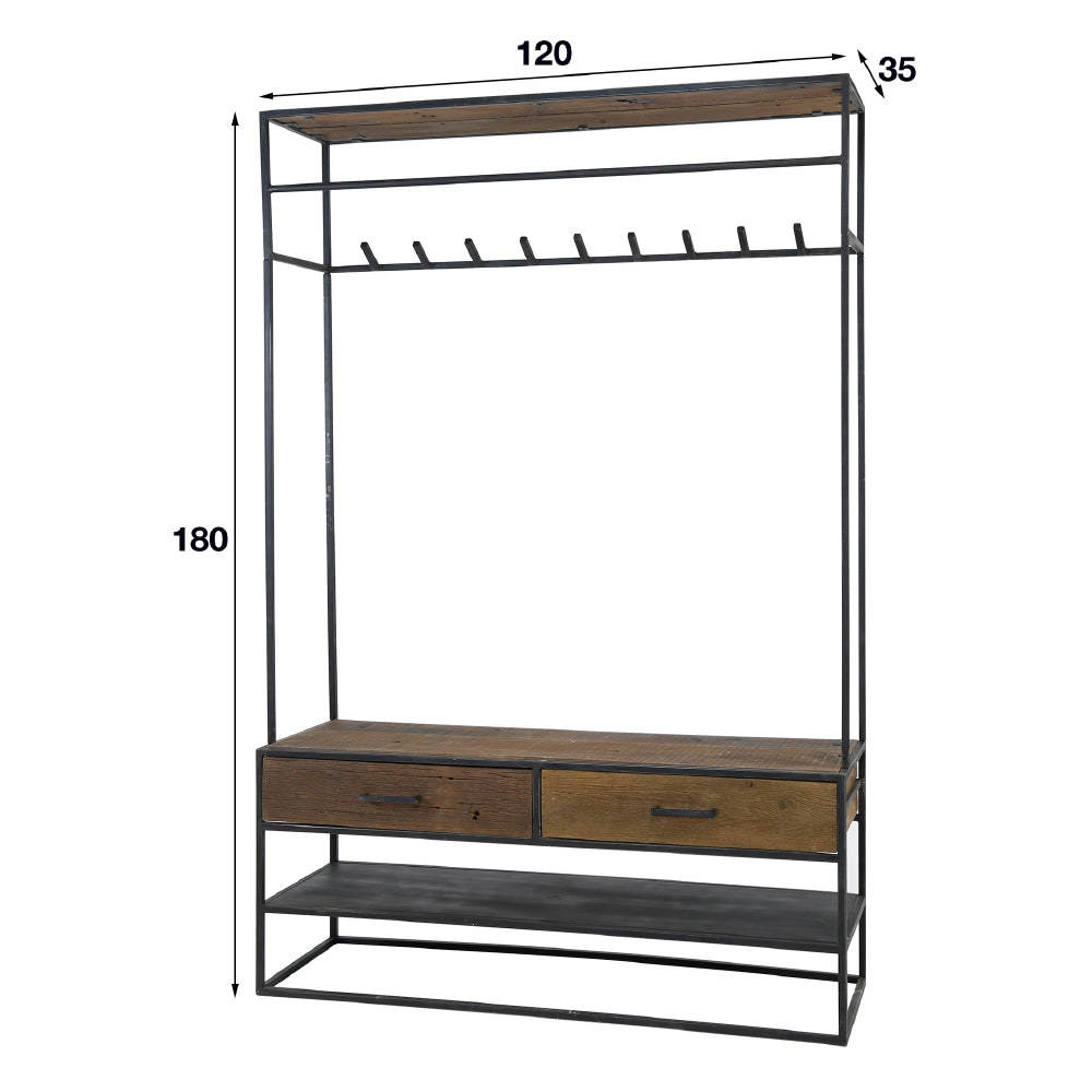 Kapstok Alvin chiQago Robuust hardhout LxBxH 126x86x40 Hardhout Nnb