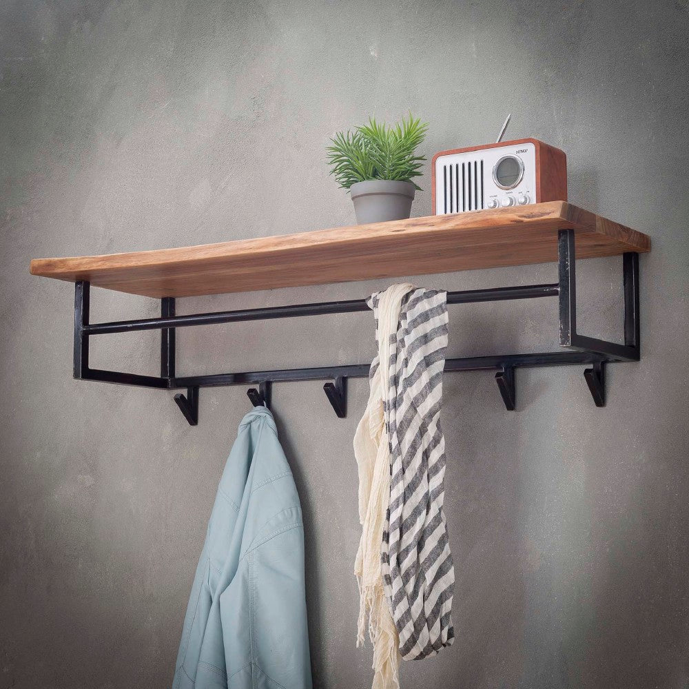 Kapstok Elio chiQago Massief acacia naturel LxBxH 102x37x30 Acaciahout Nnb