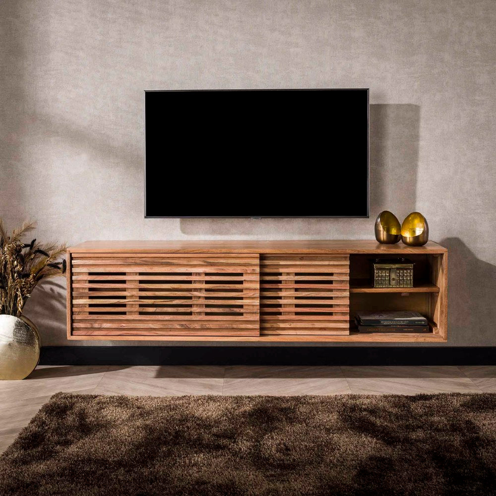 TV Meubel Danube chiQago Massief acacia naturel LxBxH 158x50x42 Acaciahout Nnb
