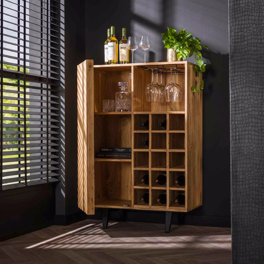 Wijnkast Junior chiQago Massief acacia naturel Acaciahout Nnb