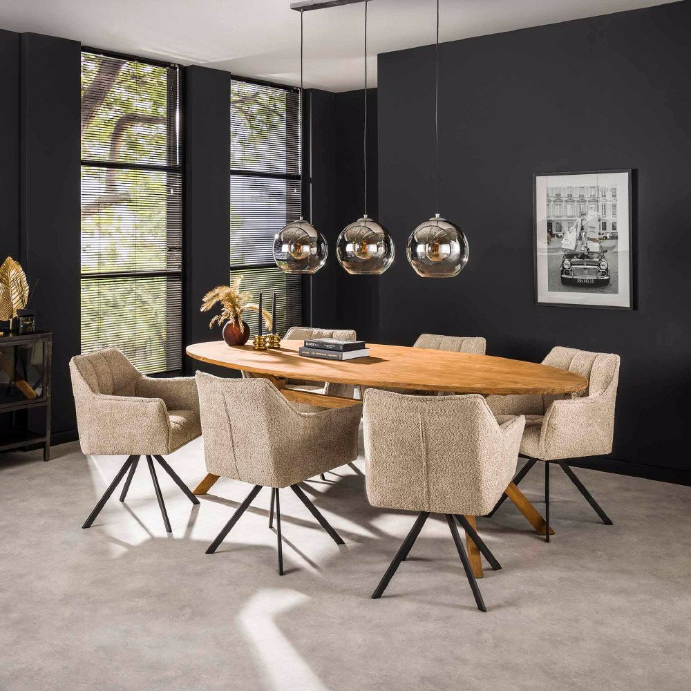 Eettafel Percy chiQago Massief gerecycled teakhout Teakhout Nnb