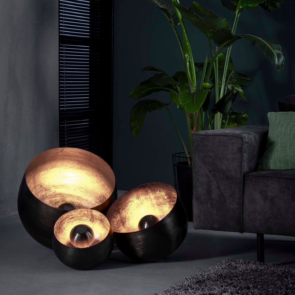 Tafellamp Kalvin chiQago Zwart nikkel LxBxH 52x51x51 Zwart nikkel Nnb