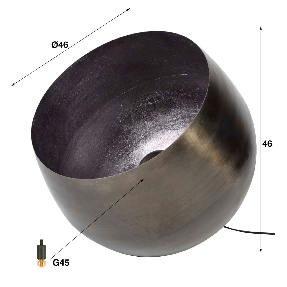 Tafellamp Kalvin chiQago Zwart nikkel LxBxH 52x51x51 Zwart nikkel Nnb