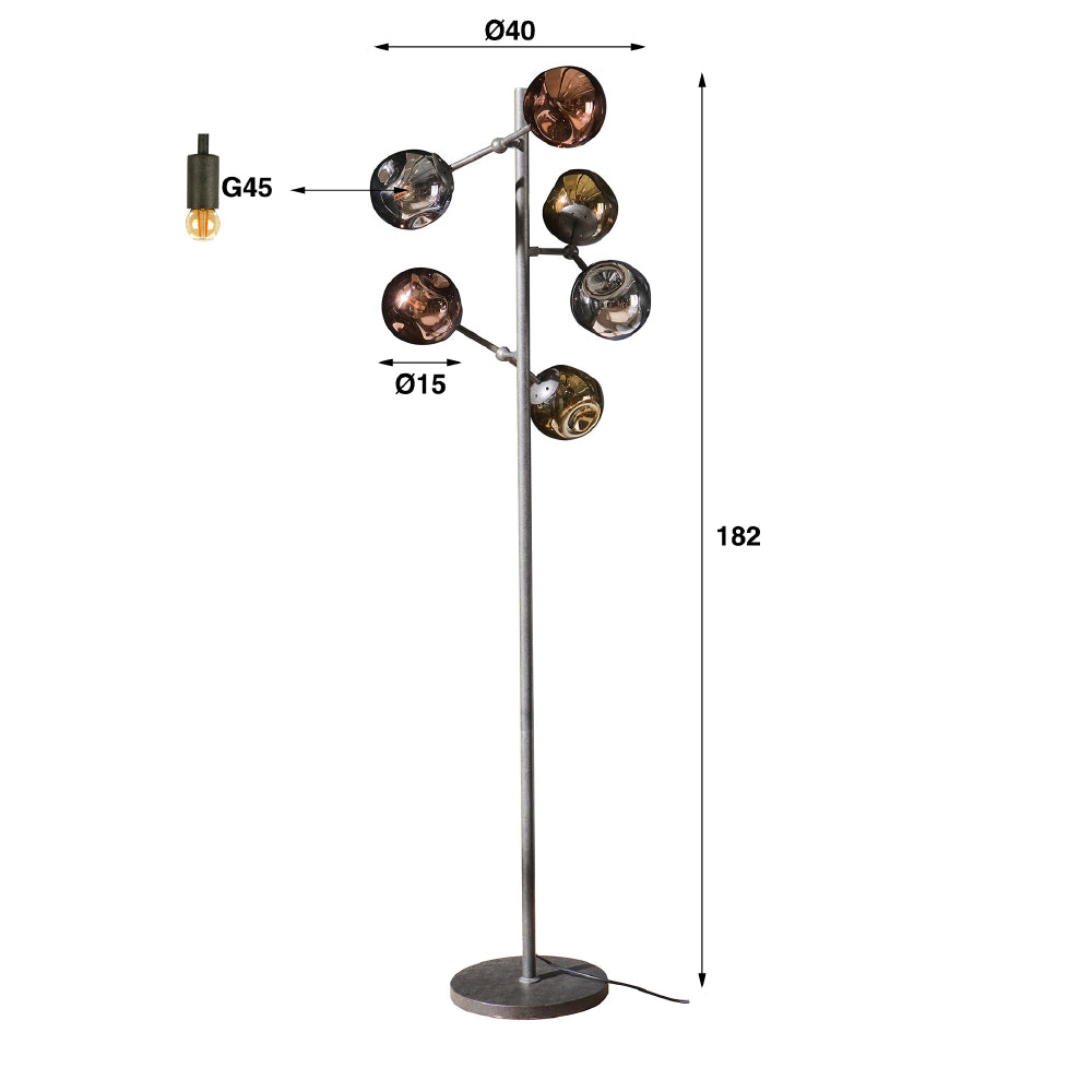 Vloerlamp Kelby chiQago Artic zwart LxBxH 83x48x36 Artic zwart Nnb
