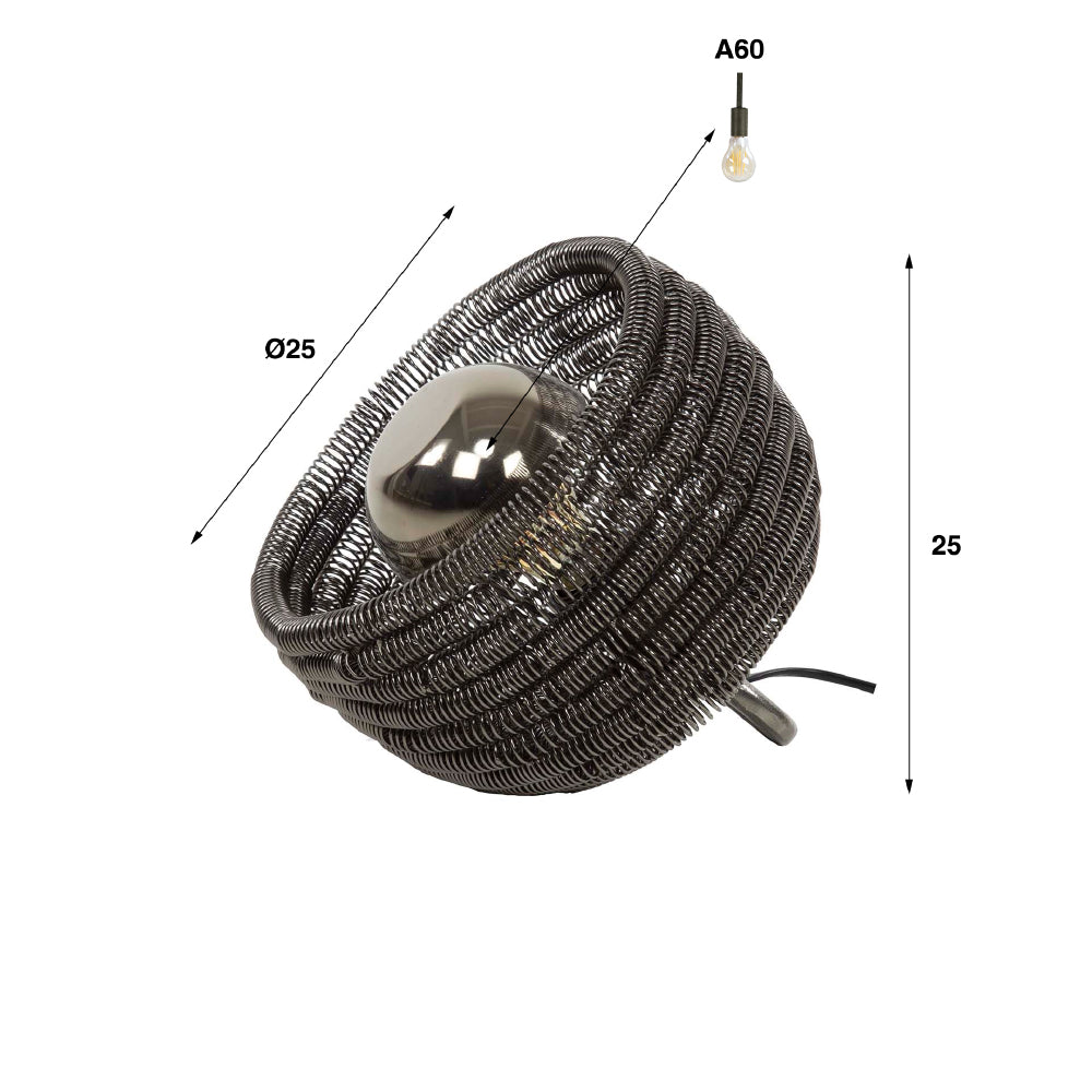 Tafellamp Hugo chiQago Zwart nikkel LxBxH 30x27x27 Zwart nikkel Nnb