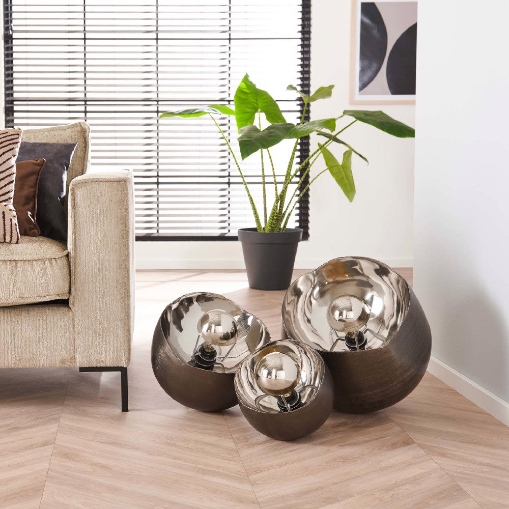 Tafellamp Idaho chiQago Zwart nikkel LxBxH 27x27x27 Zwart nikkel Nnb