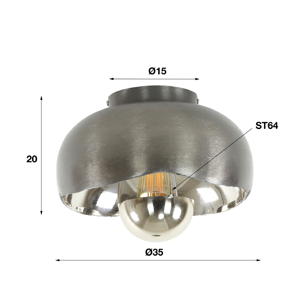 Plafondlamp Idaho chiQago Zwart nikkel LxBxH 36x36x23 Zwart nikkel Nnb