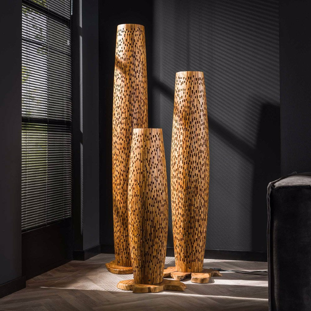 Vloerlamp Todd chiQago Massief gerecycled teakhout Teakhout Nnb