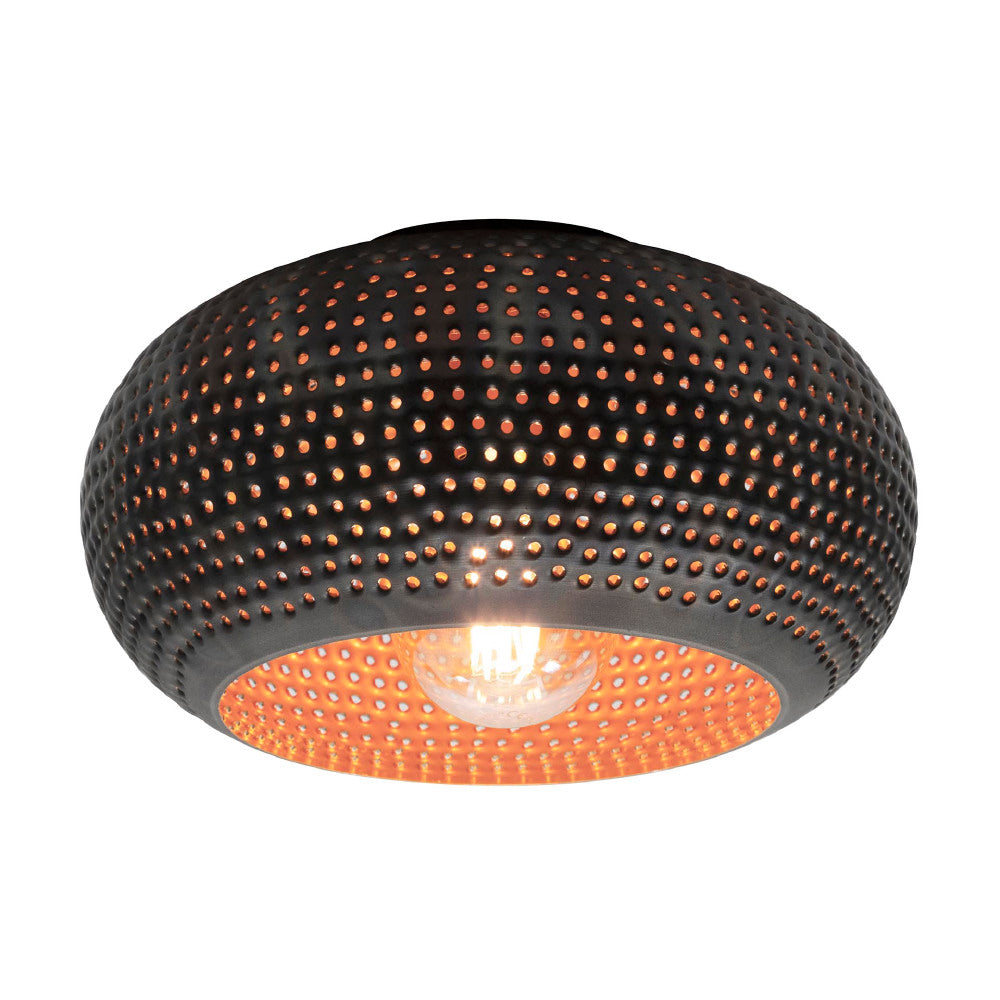 Plafondlamp Kenyon chiQago Zwart bruin LxBxH 37x37x22 Zwart bruin Nnb