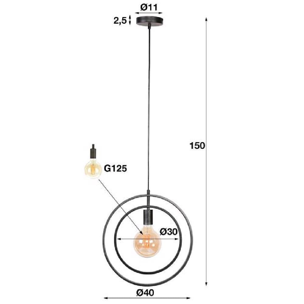 Hanglamp Jago chiQago Charcoal LxBxH 46x46x10 Charcoal Nnb