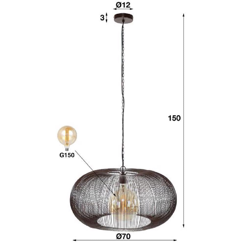 Hanglamp Hurley chiQago Zwart nikkel LxBxH 75x75x40 Zwart nikkel Nnb