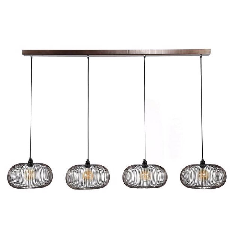 Hanglamp Hurley chiQago Zwart nikkel LxBxH 152x40x28 Zwart nikkel Nnb