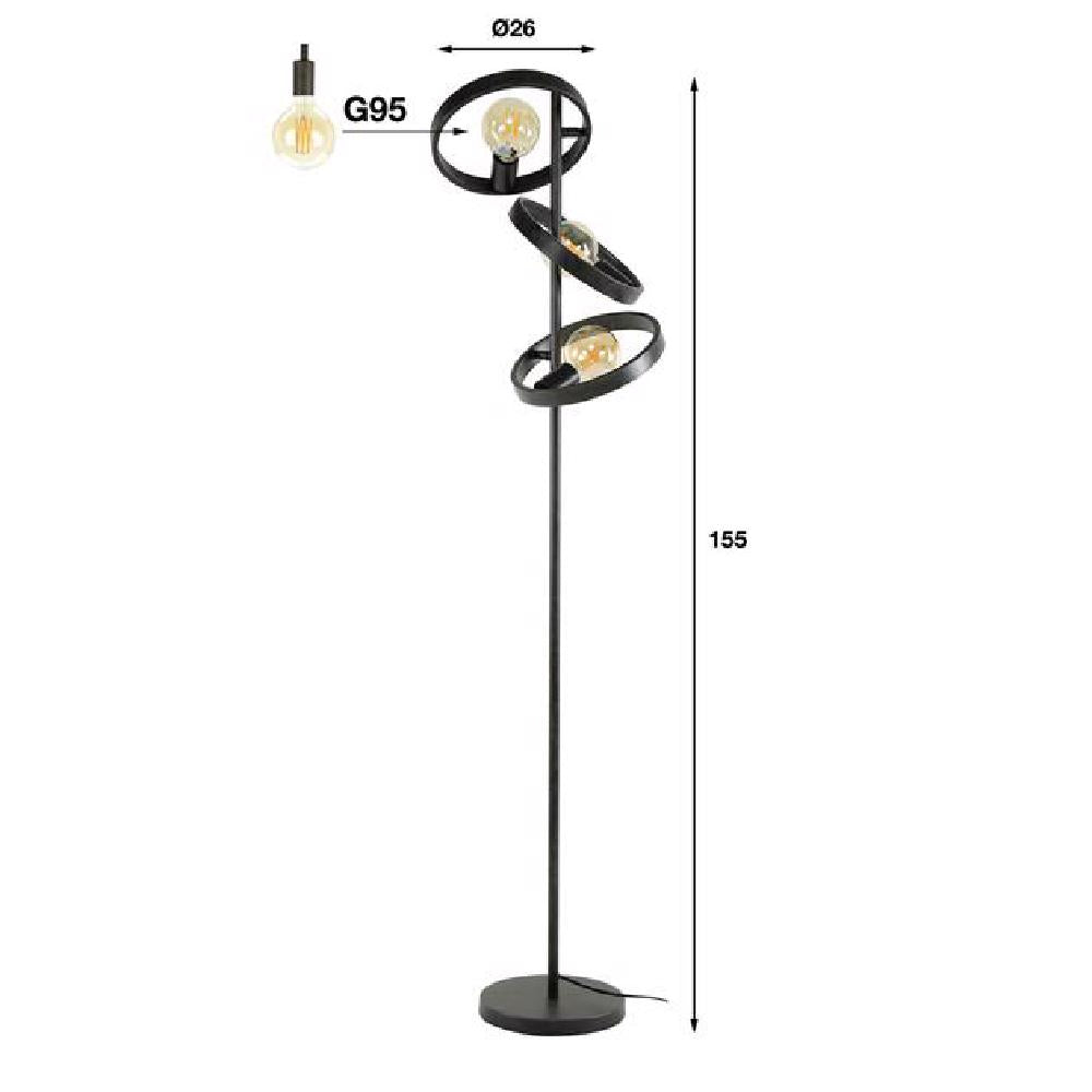 Vloerlamp Kimball chiQago Charcoal LxBxH 57x38x26 Charcoal Nnb