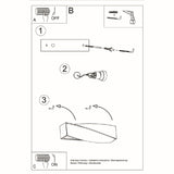 Wandlamp Sigma Sollux Wit LxBxH 50x20x20 Keramiek, Glas Nnb