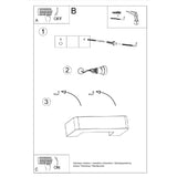 Wandlamp Magnet Sollux Wit LxBxH 40x20x15 Keramiek Nnb