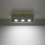 Plafondlamp Mono Sollux Wit, Zwart LxBxH 46x12x17 Metaal Nnb
