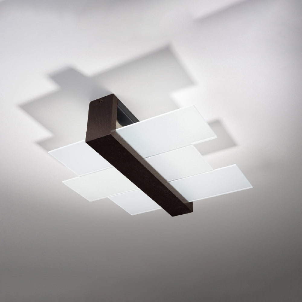 Plafondlamp Feniks Sollux wenge LxBxH 50x20x20 Hout, Glas Nnb