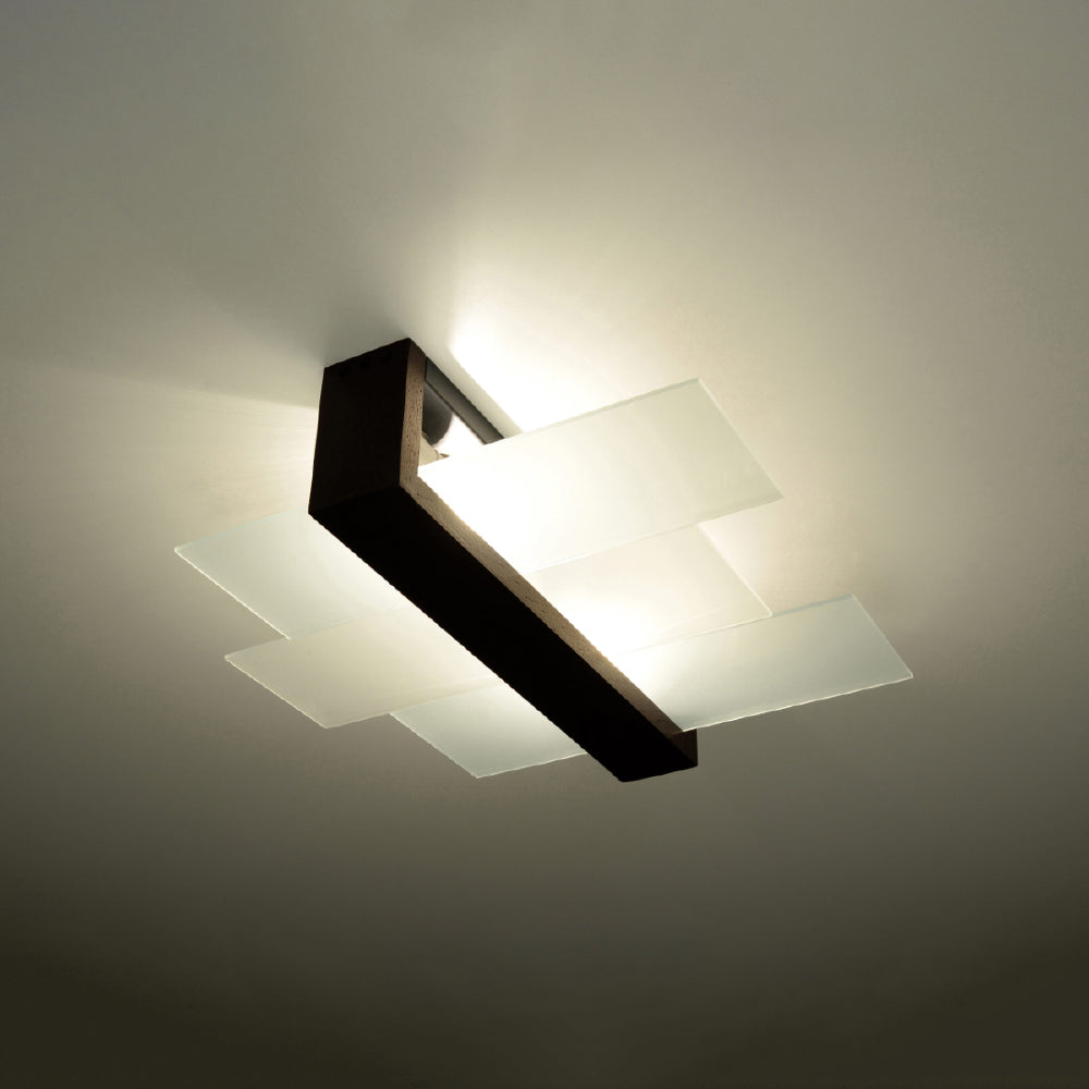 Plafondlamp Feniks Sollux wenge LxBxH 50x20x20 Hout, Glas Nnb