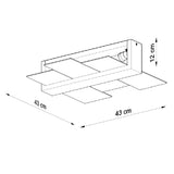 Plafondlamp Feniks Sollux wenge LxBxH 50x20x20 Hout, Glas Nnb