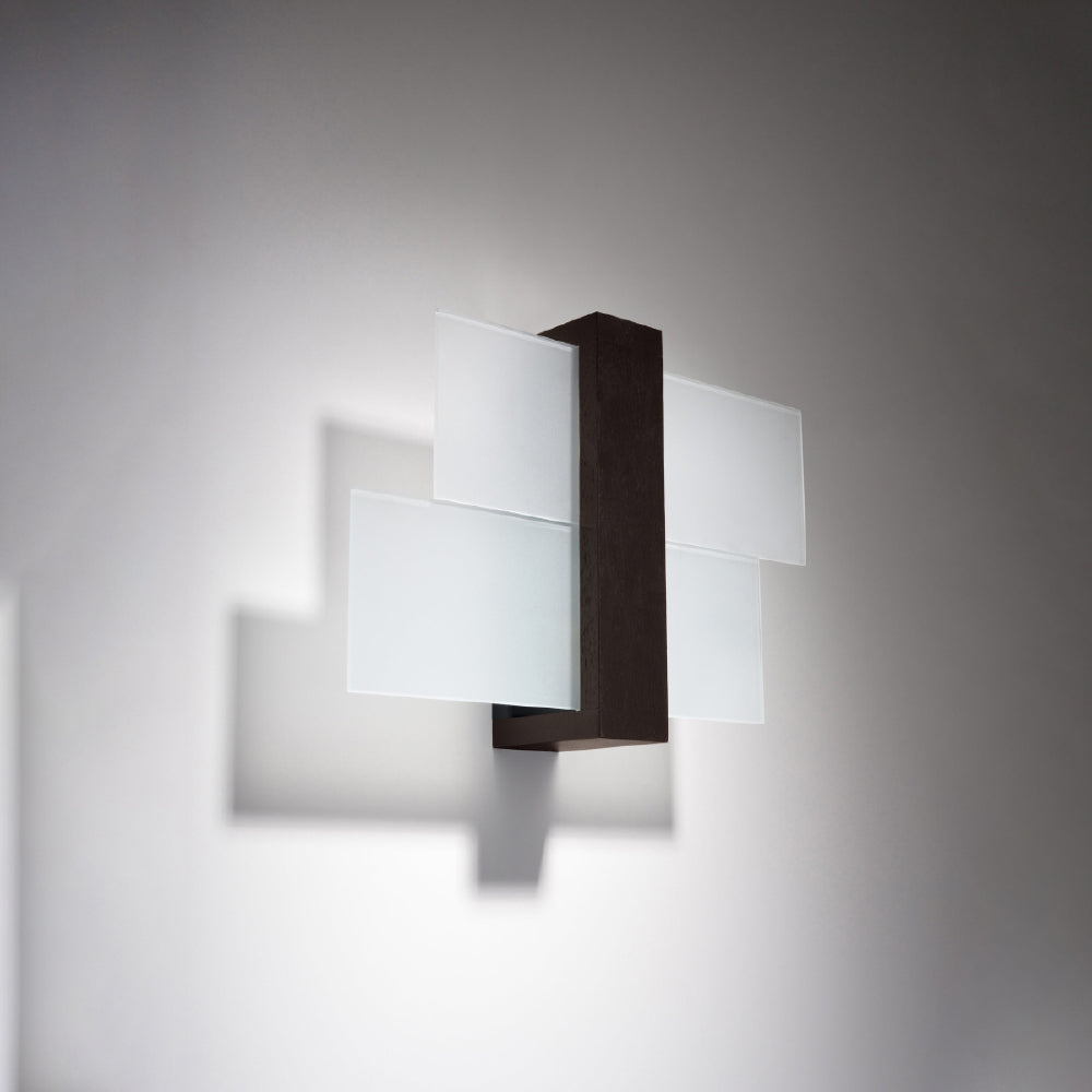 Wandlamp Feniks Sollux wenge LxBxH 50x20x20 Hout, Glas Nnb