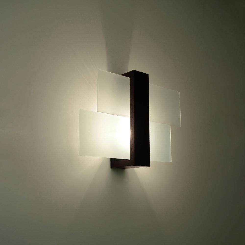 Wandlamp Feniks Sollux wenge LxBxH 50x20x20 Hout, Glas Nnb