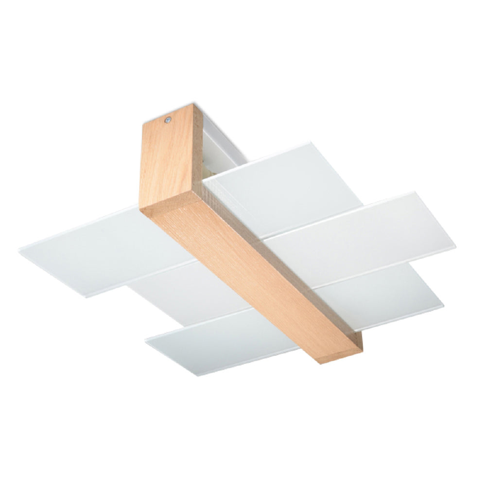 Plafondlamp Feniks Sollux Naturel LxBxH 50x20x20 Hout, Glas Nnb