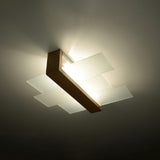 Plafondlamp Feniks Sollux Naturel LxBxH 50x20x20 Hout, Glas Nnb