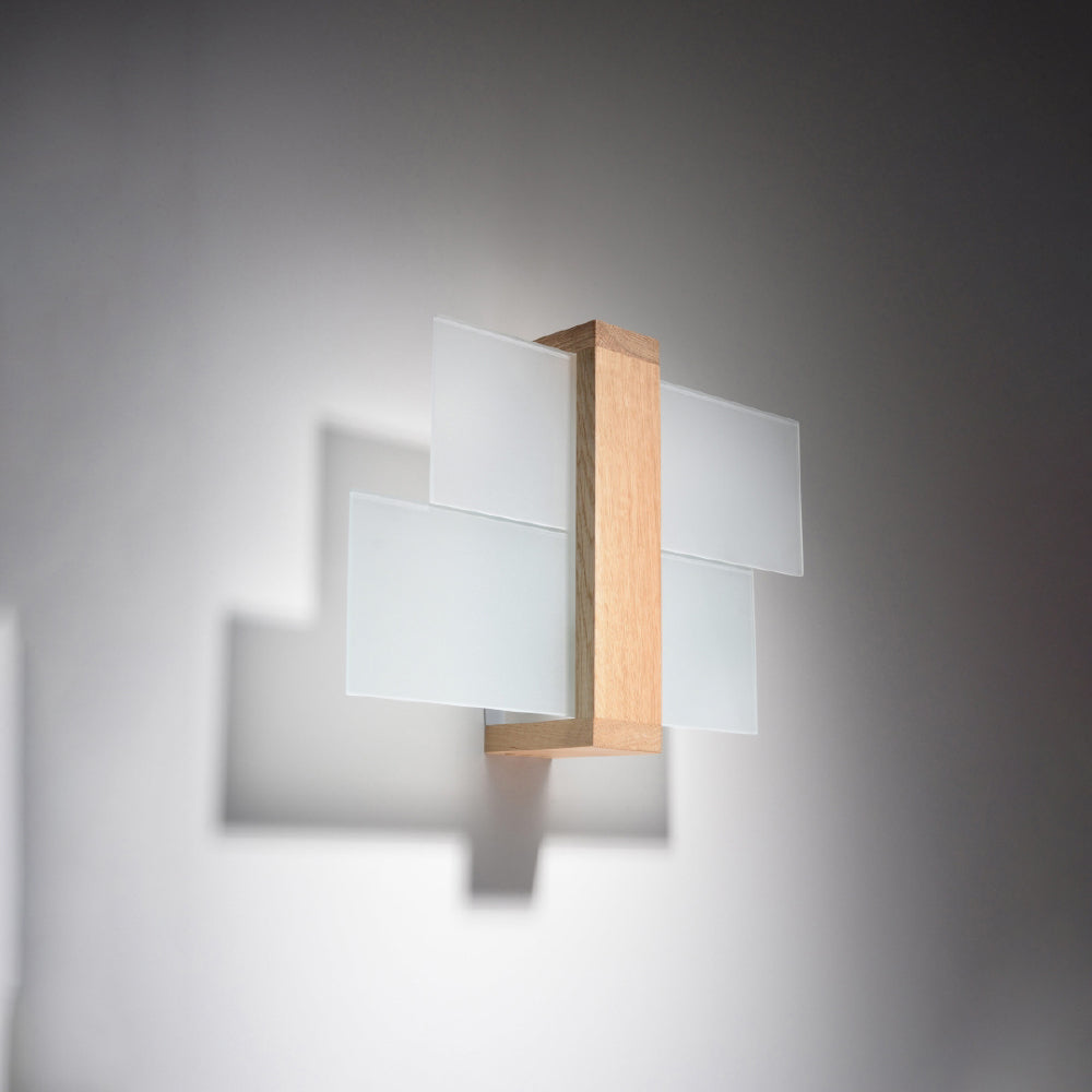 Wandlamp Feniks Sollux Naturel LxBxH 50x20x20 Hout, Glas Nnb