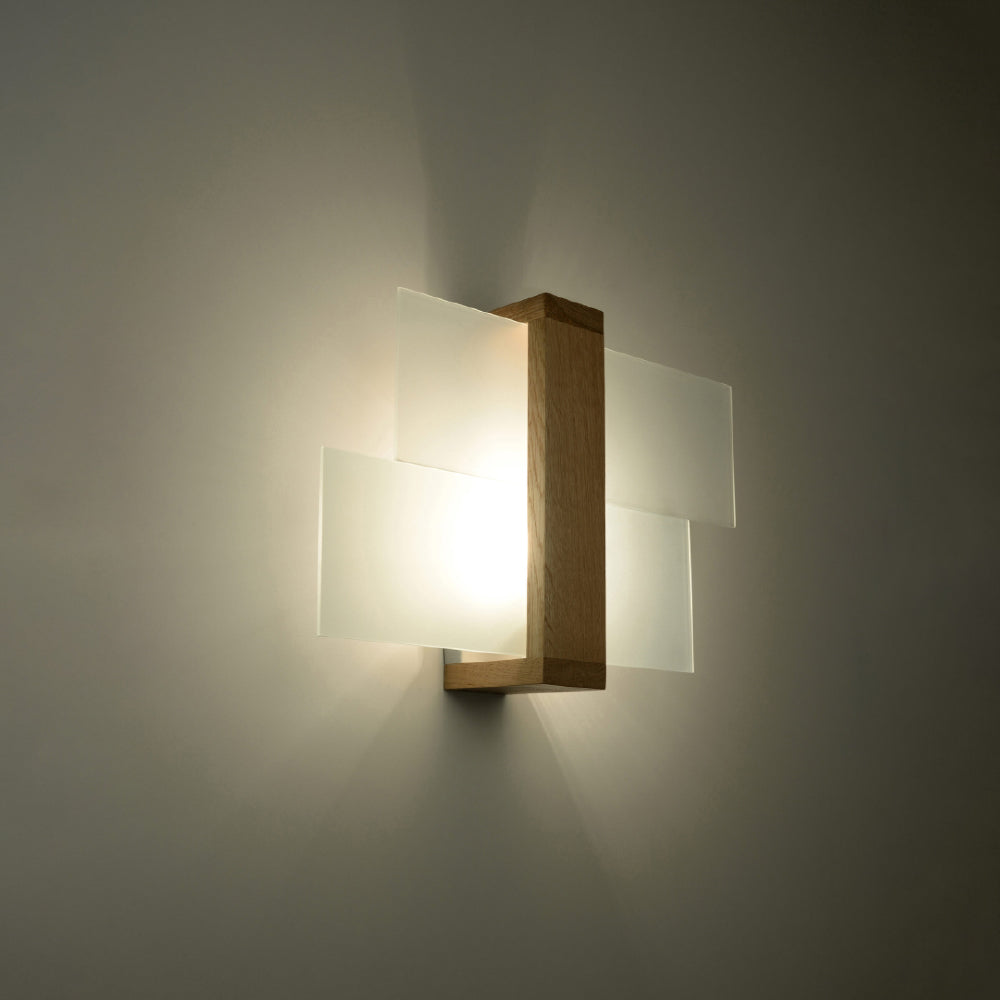 Wandlamp Feniks Sollux Naturel LxBxH 50x20x20 Hout, Glas Nnb