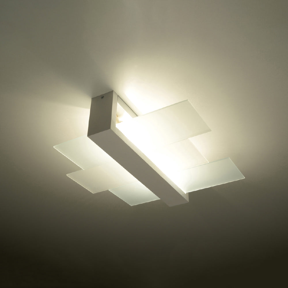 Plafondlamp Feniks Sollux Wit LxBxH 50x20x20 Hout, Glas Nnb