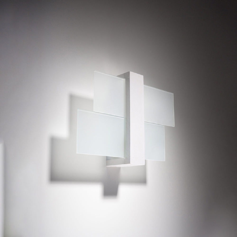 Wandlamp Feniks Sollux Wit LxBxH 50x20x20 Hout, Glas Nnb