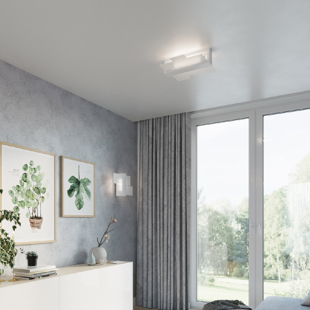 Wandlamp Feniks Sollux Wit LxBxH 50x20x20 Hout, Glas Nnb