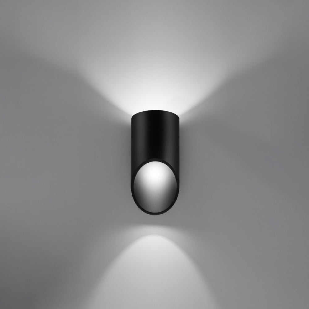 Wandlamp Penne Sollux Zwart LxBxH 14x14x31 Aluminium Nnb