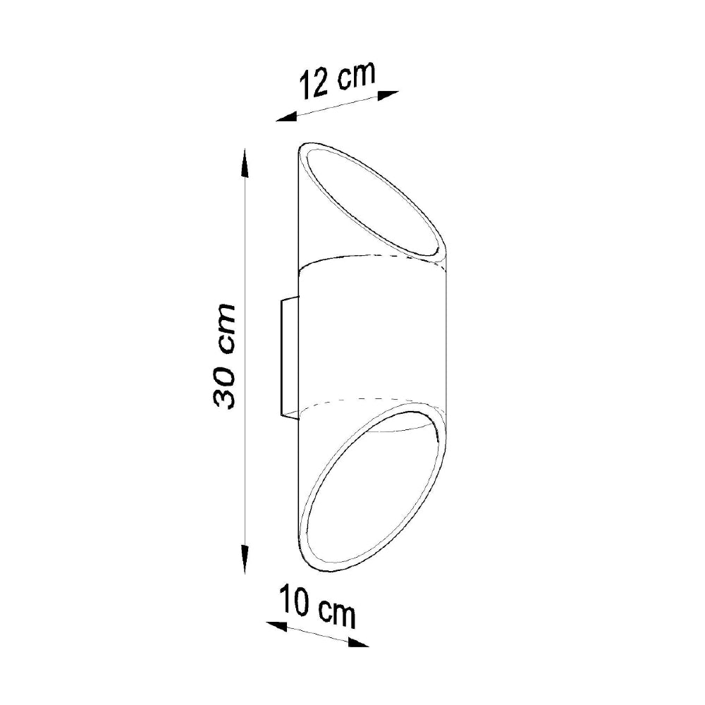 Wandlamp Penne Sollux Zwart LxBxH 14x14x31 Aluminium Nnb